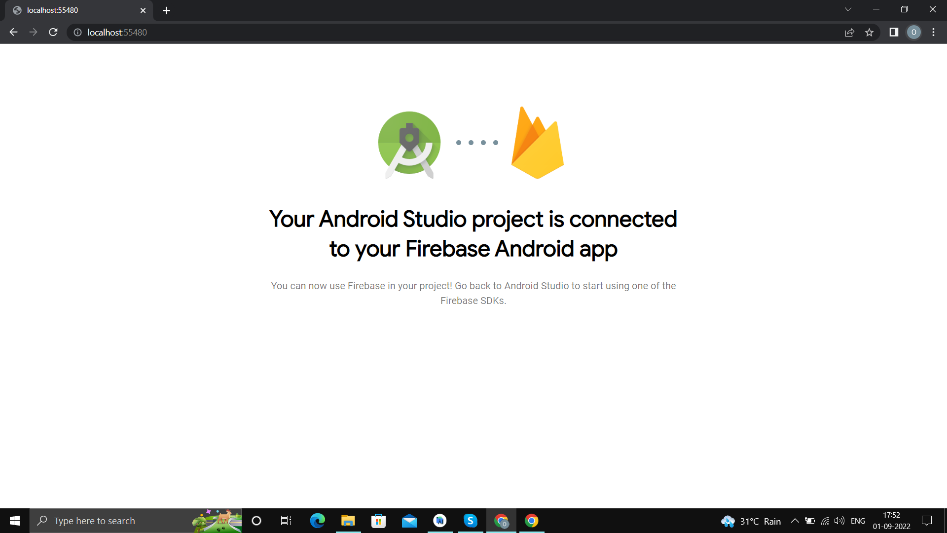 Android Studio project and Firebase are connected